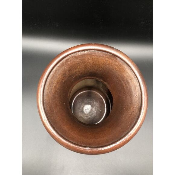 Vintage Pottery Craft USA Geometric Design Mid-Century Brown Vase 9.5” Tall - Picture 5 of 6